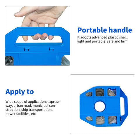 Portable handle of Heavy Duty 201 Stainless Steel Strapping Band 100 Foot Long 3/4 Inch Wide 0.03 Inch Thick 1700 Lbs Break Strength Rust Proof.