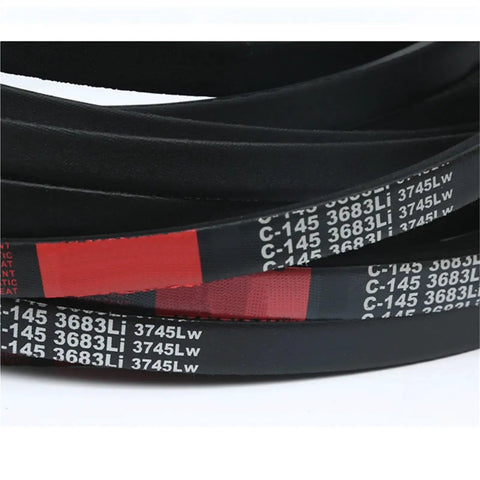 Type C Rubber Conveyor Belt For Power Transmission Drive V Belt 5861mm Long Heavy Duty Industrial Machinery Agriculture Compatible Durable High Performance Belt System Workhorse, black rubber belt close-up