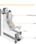 Illustration of 10 Set Aluminum Corner Brackets 90 Degree Right Angle L Connectors with T Slot M5 Bolts Nuts for 2020 Series