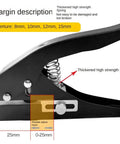 Heavy Duty 8mm Circle Hole Punch Hand Held Paper Punch, black metal tool with high strength spring and adjustable aperture sizes.