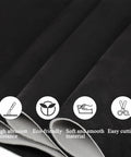 Black suede headliner fabric with foam backing for auto interiors, close-up of rolled material, 96 in L x 60 in W