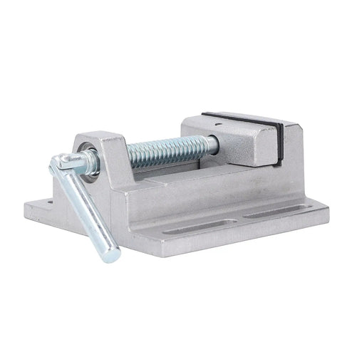 Solid 2.75 Inch Heavy Duty Drill Press Vise Crafted From Durable Aluminum Alloy With Hardened Steel Jaws For Woodworking And Metalworking Projects, Perfect For Benchtop Mount And Milling Machine Compatibility, showing detailed side view.