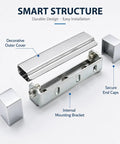 Beefy Industrial Zinc Alloy Freezer Door Hinge Rock Solid Concealed Cover For Walk In Coolers Built Damn Tough For Kitchen Gear And Commercial Fridges showing internal mounting bracket and decorative cover.