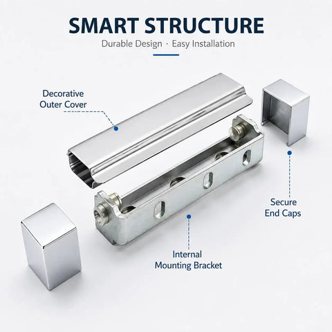 Beefy Industrial Zinc Alloy Freezer Door Hinge Rock Solid Concealed Cover For Walk In Coolers Built Damn Tough For Kitchen Gear And Commercial Fridges showing internal mounting bracket and decorative cover.