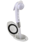 Recessed Shower With 6 Ft White Hose And Euro Trigger Sprayer For Boats And RVs, Dope Marine Bath Fixture, Easy Install, Compact System