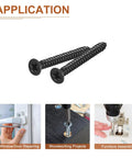 100 Pack Of Badass Black Flat Head Wood Screws Heavy Duty Self Tapping Fasteners In Four By One Inch Size Made From Tough 304 Stainless Steel used in woodworking projects.