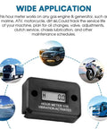 Peel And Stick Vibration Hour Meter Wireless Digital Waterproof Engine And Motor Gauge For Lawn Mower And Outdoor Equipment DJ 103 Easy Install No Wiring Required Durable And Accurate Timed Readout black hour meter for gas engines, motorcycles, boats and trucks