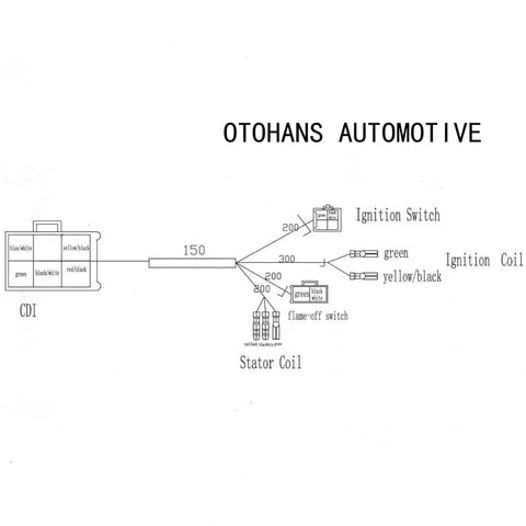 Diagram of Complete Wiring Harness Kit With Kill Switch Ignition Coil CDI Box Spark Plug Rebuild For Kick Start Dirt Bike ATV