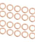40 Pcs Copper Crush Washers Kit For Auto Oil Drain Plug And Hydraulic System 0.4 Inch Sealing Washers displayed in rows
