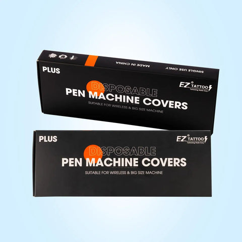 Disposable Tattoo Machine Covers Pack Pro Grade 200 Pcs 2.4 Inch By 7 Inch Blue Sleeves for cartridge and wireless battery tattoo pens