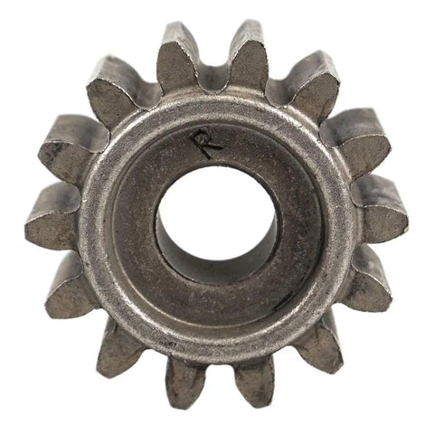 OEM MTD 917 04801 Right Hand 14T Spur Gear for 21 inch mowers in metal close-up view