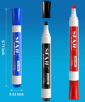 Three chisel tip dry erase markers with magnetic whiteboard eraser 36 bulk pack in four colors for teachers and office use