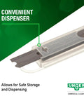 4 Inch Reversible Carbon Steel Scraper Blades For Light Duty Scrapers With Dual Edges Razor Edge For Paint Tape And More in dispenser
