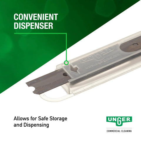 4 Inch Reversible Carbon Steel Scraper Blades For Light Duty Scrapers With Dual Edges Razor Edge For Paint Tape And More in dispenser