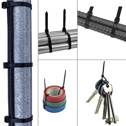 Heavy Duty Nylon Cable Ties 500 Pack Self Locking Black For Home Office Garage Workshop Cable Management 60 Pound Strength Tough As Nails Durable Industrial Grade Ties For Wires Hoses And Automotive Parts