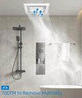 Ultra Quiet Bathroom Exhaust Fan 70 CFM 2.0 Sone With LED Light 4000K 600 Lumens installed in a modern bathroom ceiling