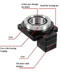 Heavy Duty 130mm Hollow Rotary Actuator Built Tough With Cast Iron Base Smooth Operator Platform Gear Ratio 10 diagram showing components.