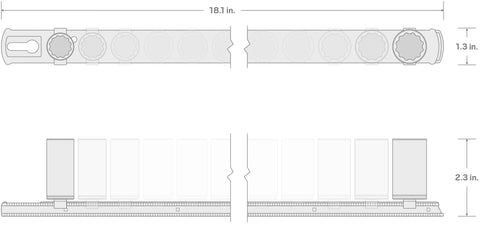 Diagram of the Three Eighth Inch Drive Semi Deep 12 Point Socket Set With Rail Nineteen Piece Metric Range Six To Twenty Four Millimeters