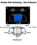 Internal wiring diagram of AC Rotary Selector Switch Panel For Boats And Yachts 120V 30A Marine Shore Power Transfer Switch.