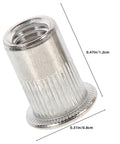 Close-up of M5 stainless steel flat head rivet nut from 70 Pcs M5 Stainless Steel Flat Head Rivet Nuts Kit For Quick Fixes In Machinery Furniture And Electronics Durable Pro Grade Threaded Insert Nuts For Easy Installation And Tight Structural Stability