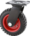 Badass 6 Inch Swivel Caster Heavy Duty Industrial Wheeled Platform with knobby rubber tire and steel hub for smooth movement.