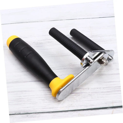 Portable Gypsum Board Lifter Set With Adjustable Angle Grip For Hassle Free Drywall And Ceramic Tile Transport Labor Saving Lightweight Carry Tool No Sweat Material Handling, close-up view of ergonomic handle.