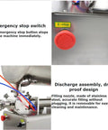 Heavy Duty 100 To 1000 ML Paste Filling Mixing Machine With Horizontal Heating Hopper And Pneumatic Liquid Filler, emergency stop switch & drip-proof design.