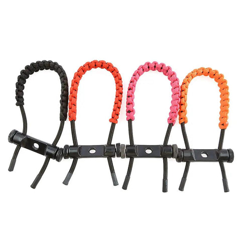 Assorted colors of braided adjustable archery bow wrist sling with aluminum mounts for compound and crossbow