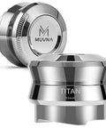 Premium Espresso Gravity Distributor Tool Full Metal Build With Smart Four Blade Base For Dead Flat Coffee Distribution automatic depth control example