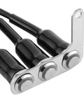 Close-up of Three Button Motorcycle Handlebar Switch with Stainless Steel Headlight All In One Horn And Turn Signal Controls