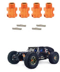 High Performance 17mm Hex Wheel Hub Adapters Four Pack For 1 To 7 Scale DBX07 RC Cars Compatible With ZD Racing Upgrades Durable Alloy Replacement Accessories For Smoother Stable Handling And Quick Install, orange alloy hubs with RC car display