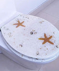 Top Shelf Soft Close Toilet Seat With Quick Swap Hinges Heavy Duty Bathroom Replacement Lid delivering a unique starfish design.
