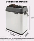 No Sweat Automatic Portafilter Cleaner And Knock Box for 58mm Espresso Filter Holders showing dimensions 255mm x 205mm x 130mm.