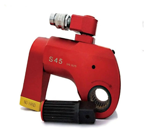 Heavy Duty Hydraulic Torque Wrench With 360 Multidirectional Swivel Square Drive And Quick Release Fittings Forged Steel Components close-up view.