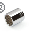 Beefy Three Eighths Inch Drive Thirteen Sixteenth Inch Twelve Point Socket For Hex Fasteners, Narrow Well, Slim Walls, metal socket