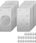 Stainless Steel Cabinet Hinge Repair Plate Fixing Bracket With Screws, Rust Resistant Silver Finish, Fits Kitchen Cupboard And Drawer Hinges