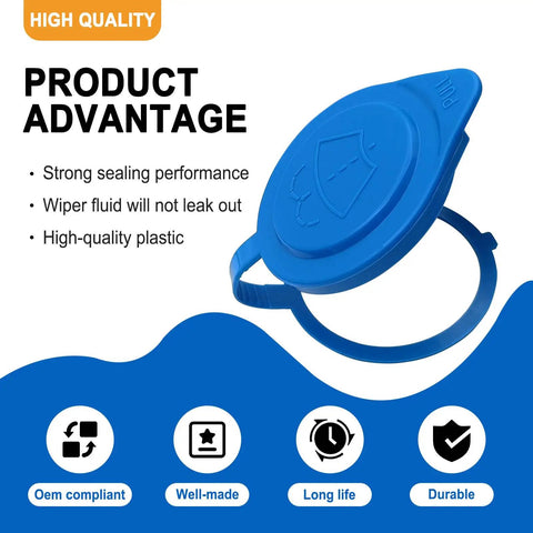 Washer Fluid Reservoir Cap Replacement For Honda Odyssey 2012 2017 Crosstour 2013 2015 CR V 2013 MDX 2001 2009 RDX 2007 2018 ILX Hybrid 2013 2014 OE 38513 SC4 672 Keeps Your Ride Running showing strong sealing design in high-quality plastic, top view.