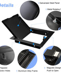 Custom Sized Black Drywall Access Panel With Slick Touch Latch And Heavy Duty Aluminum Frame For Ceilings Walls Quick Flush Install For Hidden Plumbing Electrical Work No Sweat Setup showing galvanized steel and aluminum frame.
