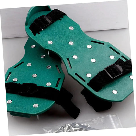 16 Piece Lawn Aerator Shoes Straps With A Workhorse Heavy Duty Garden Spikes For Lawn Care Compatible Boots For Aerating Grass And Soil