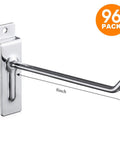 8 Inch Heavy Duty Slatwall Hooks Silver 96 Pack For Retail Displays And Tool Organization With Angled 45 Degree Tip Preventing Slips