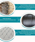 Built Like A Tank 304 Stainless Steel Flexible Cable Safety Net For Balcony Stair Guards showcasing durable mesh and wire quality.