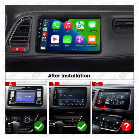 Honda Car Stereo Radio for Vezel HR V HRV 2013 To 2022 Wireless CarPlay Android Auto GPS Navigation 9 Inch Head Unit installed