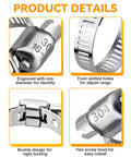Detailed view of 70 Piece Hose Clamp Kit With 304 Stainless Steel Adjustable Worm Gear Clamps features and design details