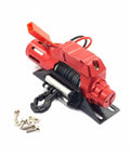 Super Cool CNC Electric Winch For RC Crawler Trucks With Metal Hook Perfect For Rock Gardens And Tricky Terrain Workshop Builds To Crush Scale Rig Challenges with steel cable.