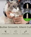 Lever Action Stainless Steel Cat Nail Clipper With A Slim 30 Percent Thinner Blade For Precise Quick Cuts, Clear View, And Easy At Home Grooming, Japanese Craftsmanship, Comfortable Grip, Perfect For Your Feline Friend. Cat being held while trimming paw nails
