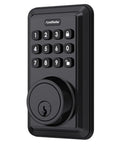 Electronic Keypad Deadbolt For Beefing Up Your Home Security With 50 User Codes And Anti-Peep, Black Front View