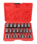 Check Out This Awesome 25-Piece Screw Extractor Set Made From Tough 40Cr Steel Perfect For Yanking Out Stripped Bolts And Broken Studs With Ease Using A Multi-Spline Hex Shank Design To Save Your Time And Money On Any Garage Repair Job You Got. 25-piece 40Cr steel screw extractor set in red case