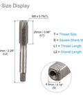 Straight Up Heavy Duty M8 X 0.75 Metric Hand Threading Taps Smooth Operator Steel Cutters size display with dimensions and features