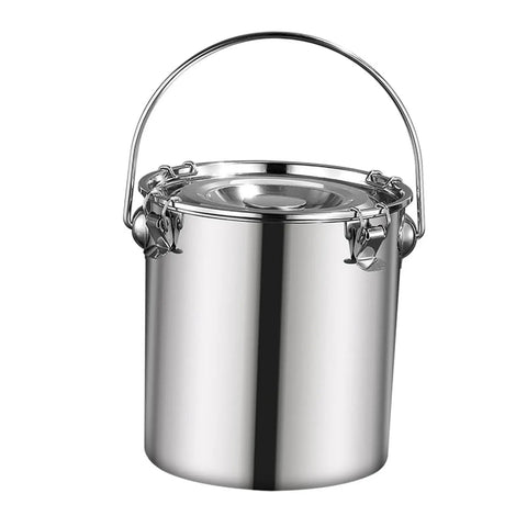 Stainless Steel Sealed Water Bucket And Multipurpose Stockpot For Bar And Kitchen Built Tough Storage Container 20x20 cm