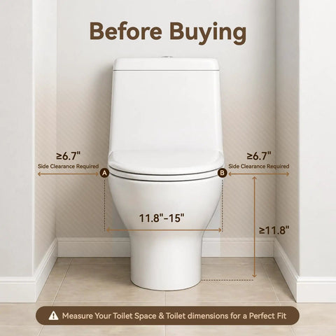 Diagram showing measurements for installing Solid as a Rock Toilet Safety Rails with Heavy Duty Grab Bars, dimensions visible.